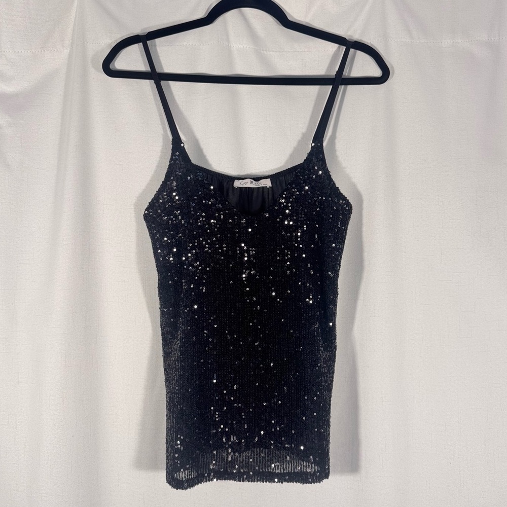 Gigi Moda Black Sequin Sleeveless Top